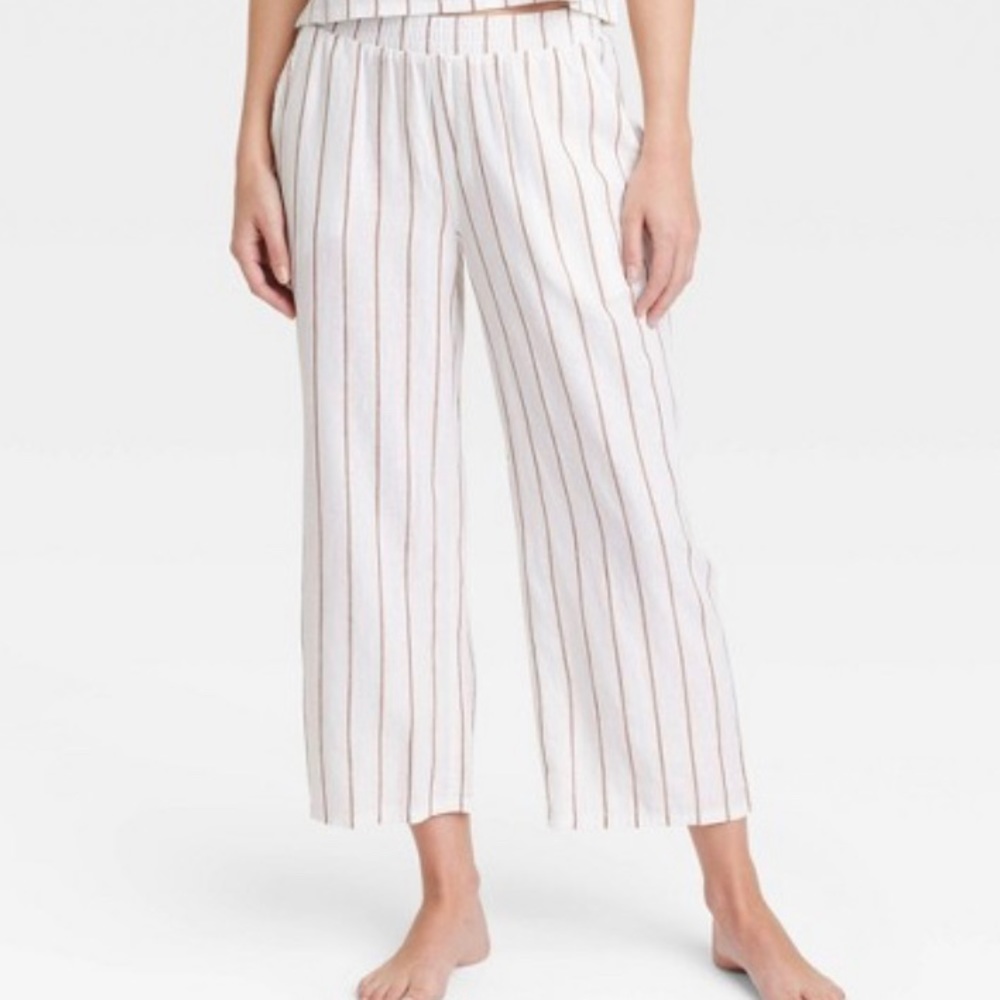 Women's striped linen pants